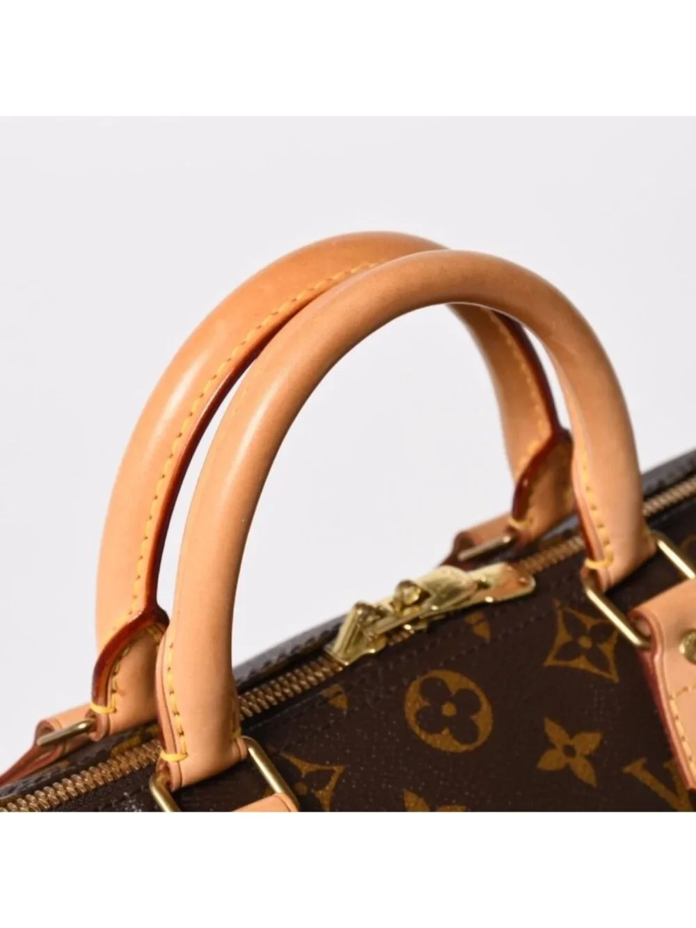 Louis Vuitton Monogram Speedy Bandouliere 30 Handbag Brown Gold